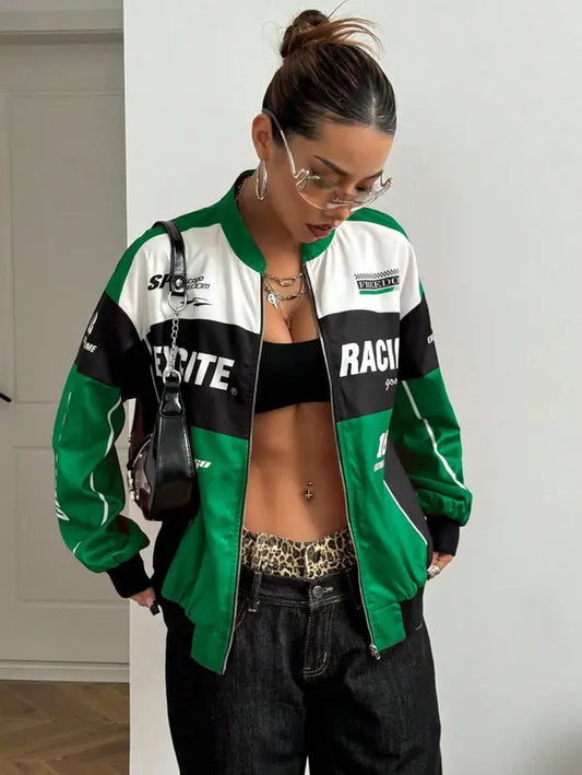 Green Racing Bomber Jacket
