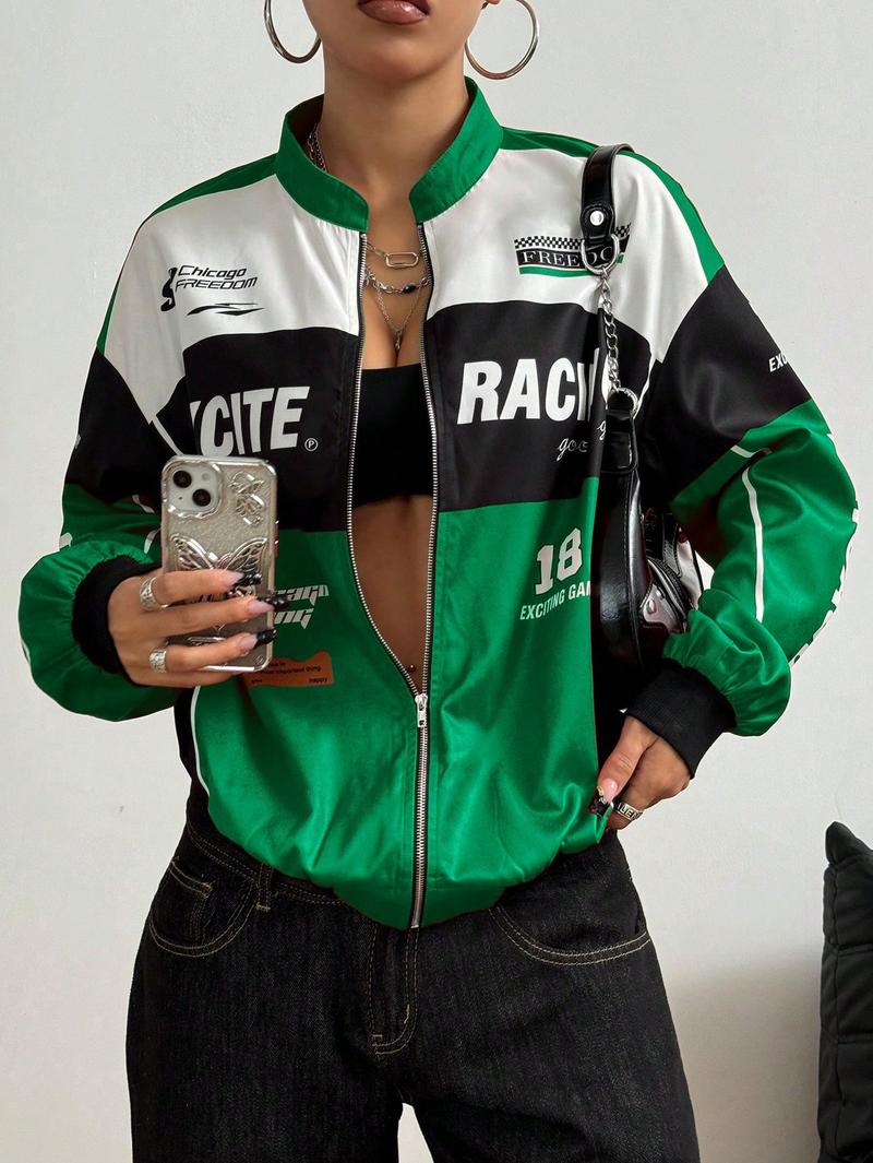 Green Racing Bomber Jacket